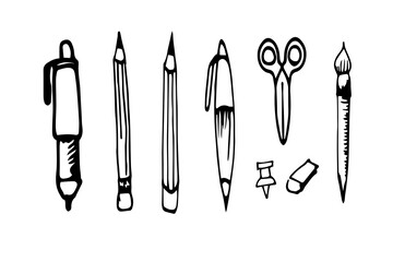 Hand drawn business seamless pattern with financial doodle sketch elements: hourglass, book, arrow, graph, chart, laptop, tool. Vector illustration.