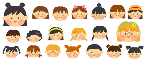 Fototapeta premium Simple Cute Kids Head 2
