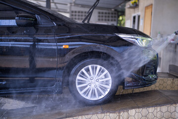 car wash in the snow