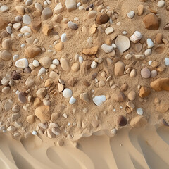 아름다운 갈색과 베이지색의 바닷가 해변의 자갈