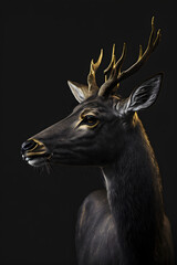 Aesthetic black golden deer