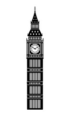 Big ben - UK, London / World famous buildings  illustration / png - obrazy, fototapety, plakaty