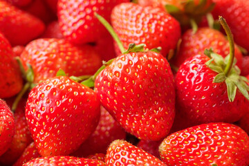 Fresh organic red strawberry fruit background