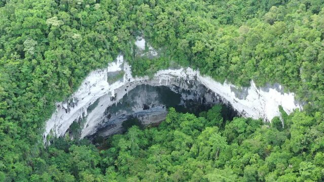 Cave opening in forest of Calbiga Langun Gobingob Philippines