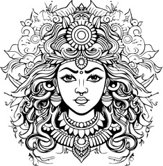 Maa durga vector images