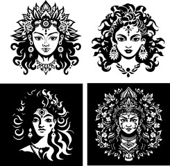 Maa durga vector images