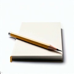 Naklejka premium picture of notebook and pen in white background