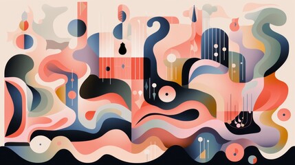 Obraz premium Harmony in Diversity: An abstract graphic showcasing diverse shapes merging into a unified whole, representing the beauty of inclusivity and social responsibility | generative ai