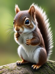 Obraz premium Cute adorable little squirrel cub, Generative AI