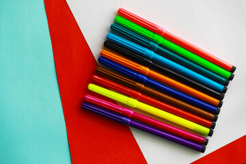 Background of lots assorted colorful marker pen set