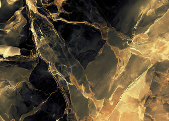 Abstract art black and gold marble pattern, background.