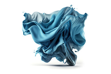 blue silk on a white background. Generated by AI