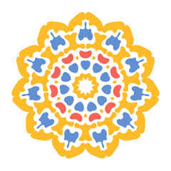 floral geometric isolated vector illustration