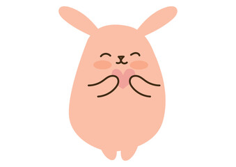 笑顔のかわいいうさぎ、ハート