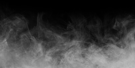 Abstract smoke texture over black. Fog in the darkness. - obrazy, fototapety, plakaty