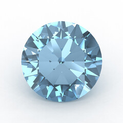 Round Euro Diamond Cut Aquamarine Gemstone