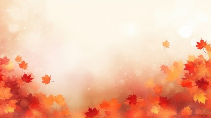 Naklejka na ściany i meble Autumn background with copyspace. AI generative image.