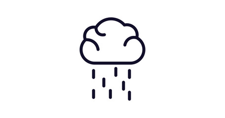 steady rain icon. Thin line steady rain icon from weather collection. Outline vector isolated on white background. Editable steady rain symbol can be used web and mobile