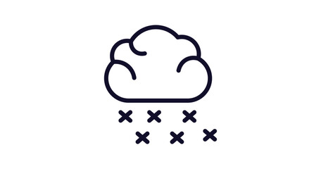 snowing icon. Thin line snowing icon from weather collection. Outline vector isolated on white background. Editable snowing symbol can be used web and mobile