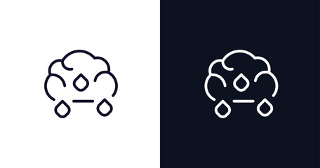 sprinkle weather icon. Thin line sprinkle weather icon from weather collection. Outline vector isolated on dark blue and white background. Editable sprinkle weather symbol can be used web and mobile