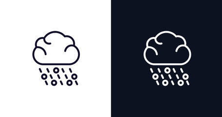 hail icon. Thin line hail icon from weather collection. Outline vector isolated on dark blue and white background. Editable hail symbol can be used web and mobile
