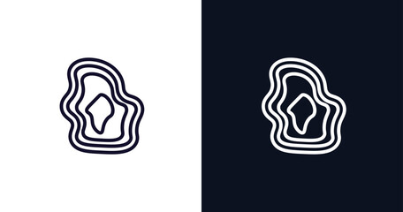 isobars icon. Thin line isobars icon from weather collection. Outline vector isolated on dark blue and white background. Editable isobars symbol can be used web and mobile - obrazy, fototapety, plakaty