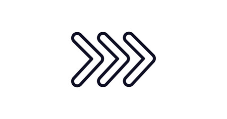 three arrows icon. Thin line three arrows icon from user interface collection. Outline vector isolated on white background. Editable three arrows symbol can be used web and mobile