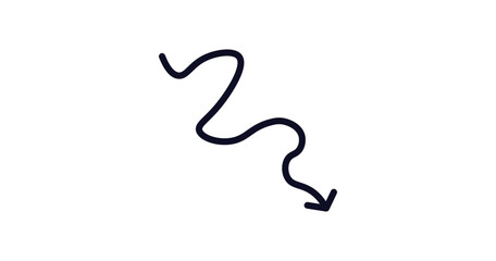 arrow with scribble icon. Thin line arrow with scribble icon from user interface collection. Outline vector isolated on white background. Editable arrow with scribble symbol can be used web and mobile