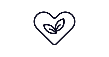ecologic heart icon. Thin line ecologic heart icon from user interface collection. Outline vector isolated on white background. Editable ecologic heart symbol can be used web and mobile