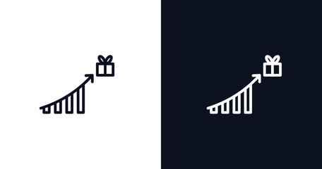 incentive icon. Thin line incentive icon from user interface collection. Outline vector isolated on dark blue and white background. Editable incentive symbol can be used web and mobile