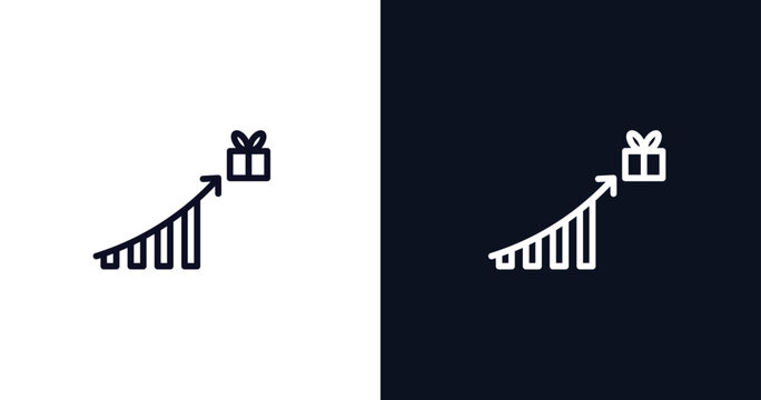 incentive icon. Thin line incentive icon from user interface collection. Outline vector isolated on dark blue and white background. Editable incentive symbol can be used web and mobile