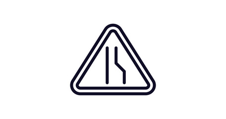 lane sign icon. Thin line lane sign icon from traffic signs collection. Outline vector isolated on white background. Editable lane sign symbol can be used web and mobile