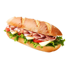 sandwich with ham and vegetables created with Generative AI