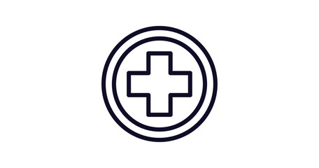 hospital sign icon. Thin line hospital sign icon from traffic signs collection. Outline vector isolated on white background. Editable hospital sign symbol can be used web and mobile