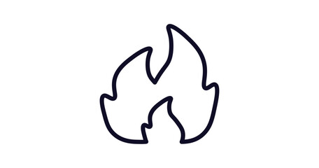 fire sign icon. Thin line fire sign icon from traffic signs collection. Outline vector isolated on white background. Editable fire sign symbol can be used web and mobile