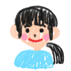 子どもが描いたような、女性の似顔絵