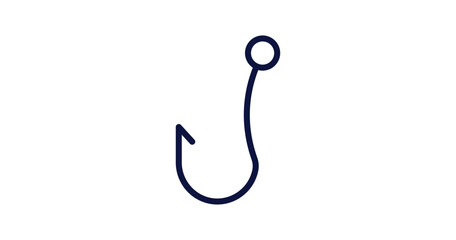 fish and hook icon. Thin line fish and hook icon from summer collection. Outline vector isolated on white background. Editable fish and hook symbol can be used web and mobile