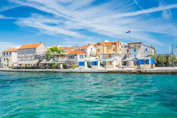 Fototapeta na wymiar Old town of Tribunj and island archipelago in Dalmatia, Croatia