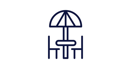 terrace icon. Thin line terrace icon from summer collection. Outline vector isolated on white background. Editable terrace symbol can be used web and mobile