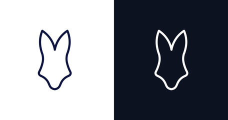 swimsuit icon. Thin line swimsuit icon from summer collection. Outline vector isolated on dark blue and white background. Editable swimsuit symbol can be used web and mobile
