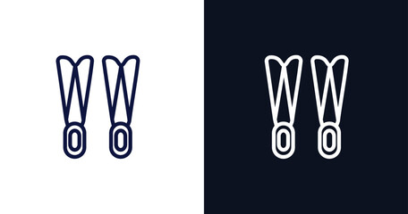 flippers icon. Thin line flippers icon from summer collection. Outline vector isolated on dark blue and white background. Editable flippers symbol can be used web and mobile © Abstract