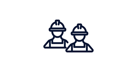 Fototapeta premium workers icon. Thin line workers icon from strategy collection. Outline vector isolated on white background. Editable workers symbol can be used web and mobile