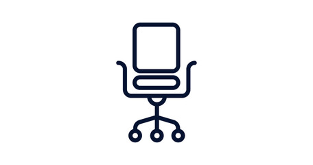 desk chair icon. Thin line desk chair icon from strategy collection. Outline vector isolated on white background. Editable desk chair symbol can be used web and mobile