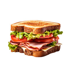 sandwich with ham and vegetables created with Generative AI