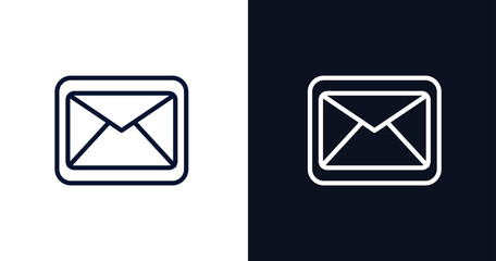 email icon. Thin line email icon from strategy collection. Outline vector isolated on dark blue and white background. Editable email symbol can be used web and mobile