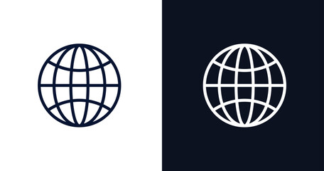 website icon. Thin line website icon from strategy collection. Outline vector isolated on dark blue and white background. Editable website symbol can be used web and mobile