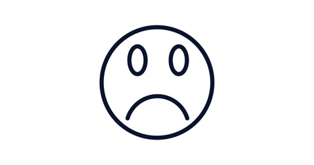 sad smile icon. Thin line sad smile icon from people collection. Outline vector isolated on white background. Editable sad smile symbol can be used web and mobile