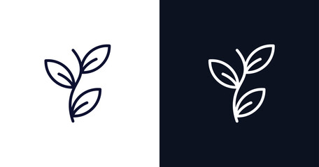 perfoliate icon. Thin line perfoliate icon from nature collection. Outline vector isolated on dark blue and white background. Editable perfoliate symbol can be used web and mobile