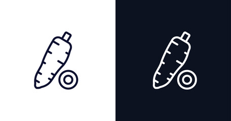 yucca icon. Thin line yucca icon from nature collection. Outline vector isolated on dark blue and white background. Editable yucca symbol can be used web and mobile