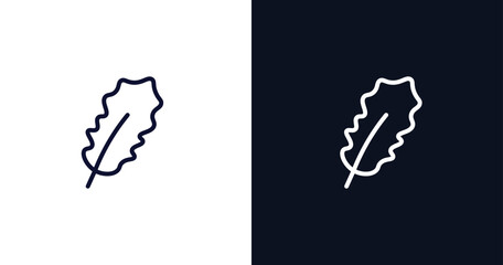 pedunculate icon. Thin line pedunculate icon from nature collection. Outline vector isolated on dark blue and white background. Editable pedunculate symbol can be used web and mobile
